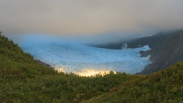 Evening light at Svartisen Glacier